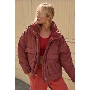 Free People Rust Puffer Jacket medium NWT
